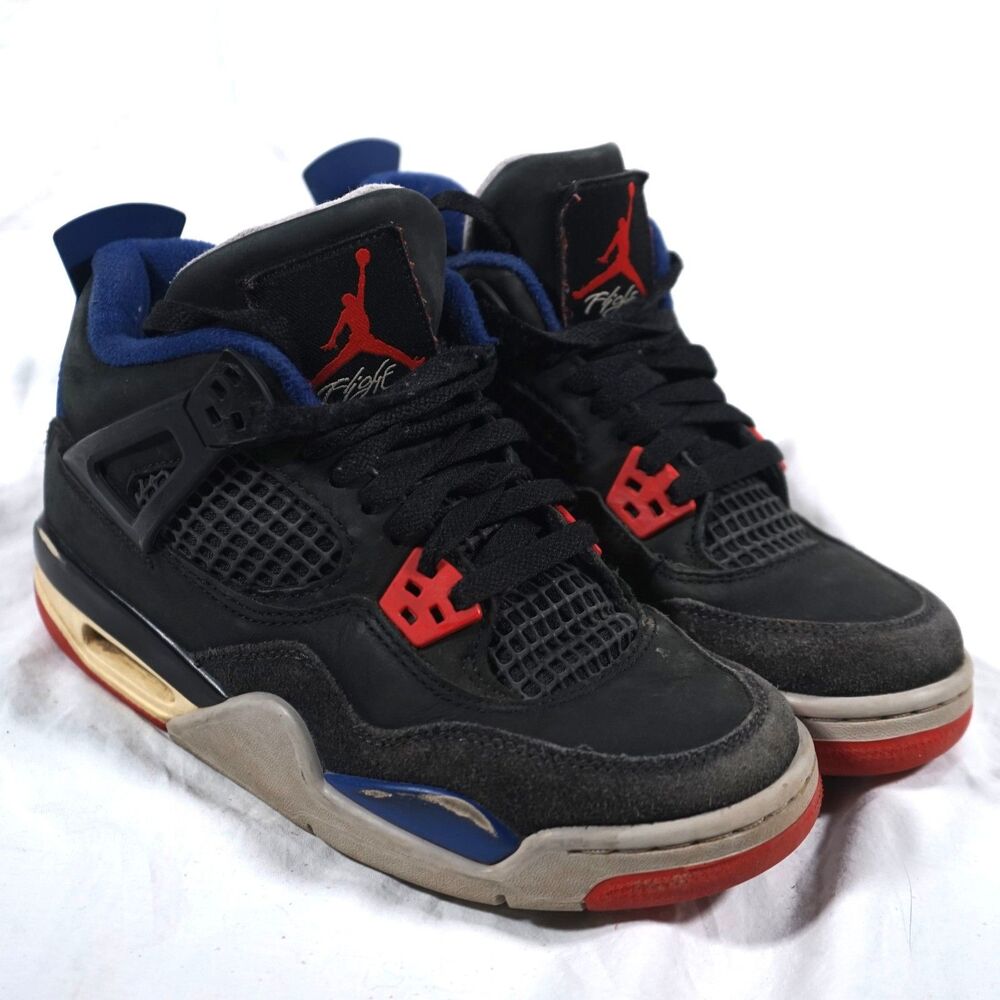 Jordan Retro 4 Rare Air Black Blue Red Gray Suede Size 5Y IB4171-003